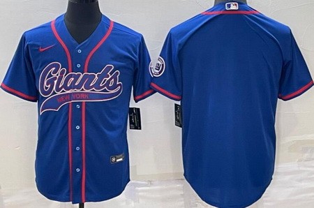 New York Giants Blank Blue Baseball Jersey