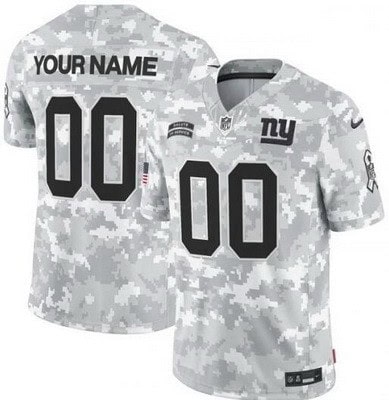 New York Giants Customized Limited Arctic Camo 2024 Salute to Service Jersey