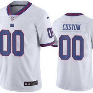 New York Giants Customized Limited White Rush Color Jersey