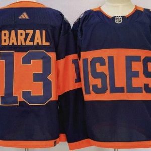 New York Islanders #13 Mathew Barzal Navy 2024 NHL Stadium Series Authentic Jersey