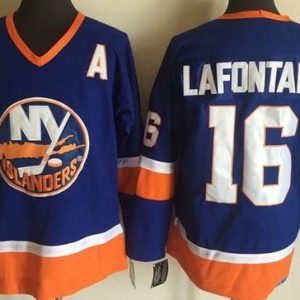 New York Islanders #16 Pat Lafontaine Blue Throwback Jersey
