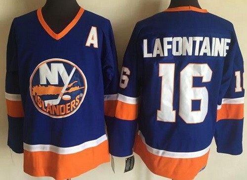 New York Islanders #16 Pat Lafontaine Blue Throwback Jersey