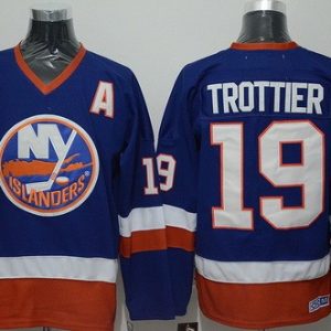 New York Islanders #19 Bryan Trottier Blue Throwback Jersey