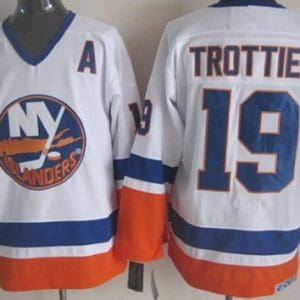 New York Islanders #19 Bryan Trottier White Throwback Jersey