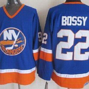 New York Islanders #22 Mike Bossy Blue Throwback Jersey