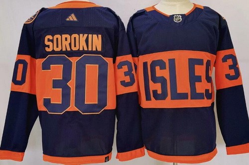 New York Islanders #30 Ilya Sorokin Navy 2024 NHL Stadium Series Authentic Jersey