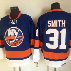 New York Islanders #31 Billy Smith Blue Retro Jersey