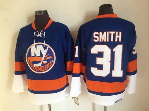 New York Islanders #31 Billy Smith Blue Retro Jersey
