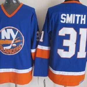New York Islanders #31 Billy Smith Blue Throwback Jersey