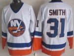 New York Islanders #31 Billy Smith White Throwback Jersey