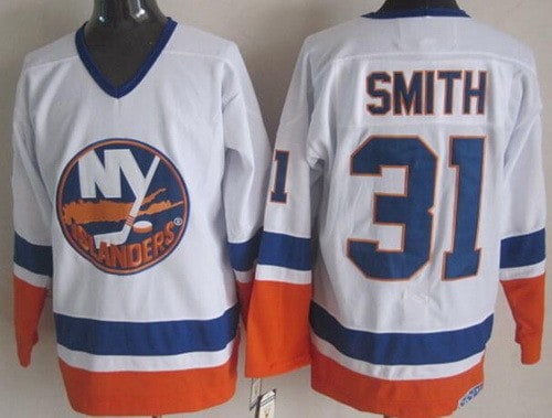 New York Islanders #31 Billy Smith White Throwback Jersey