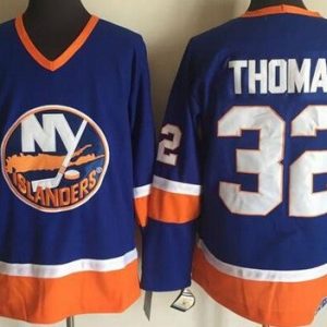 New York Islanders #32 Steve Thomas Blue Throwback Jersey