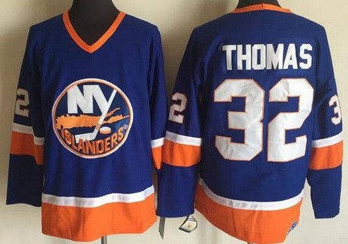 New York Islanders #32 Steve Thomas Blue Throwback Jersey