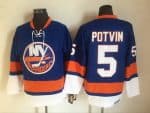 New York Islanders #5 Denis Potvin Blue Retro Jersey