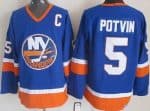 New York Islanders #5 Denis Potvin Blue Throwback Jersey