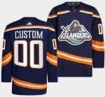 New York Islanders Customized Navy 2022 Reverse Retro Authentic Jersey