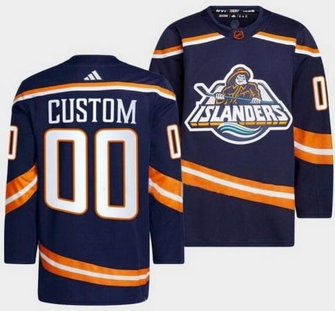 New York Islanders Customized Navy 2022 Reverse Retro Authentic Jersey
