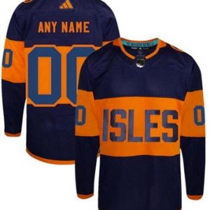 New York Islanders Customized Navy 2024 NHL Stadium Series Authentic Jersey