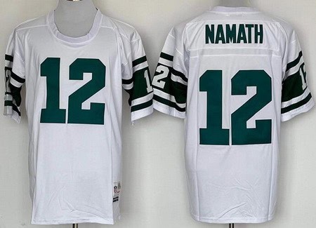 New York Jets #12 Joe Namath White Throwback Jersey