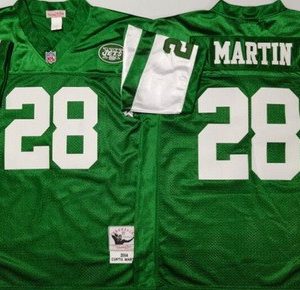 New York Jets #28 Curtis Martin Green Throwback Jersey