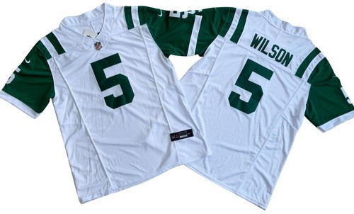 New York Jets #5 Garrett Wilson Limited White Classic FUSE Vapor Jersey