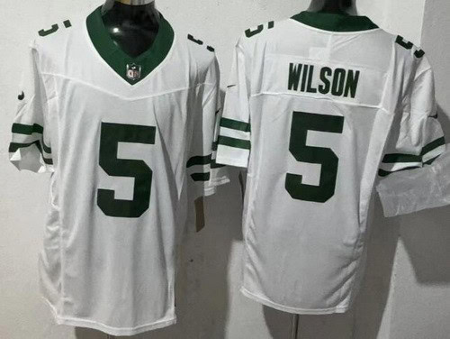 New York Jets #5 Garrett Wilson Limited White FUSE Vapor Jersey