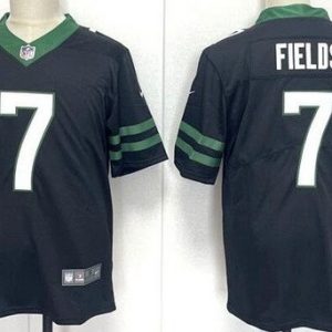New York Jets #7 Justin Fields Limited Black Vapor Jersey