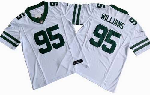 New York Jets #95 Quinnen Williams Limited White FUSE Vapor Jersey