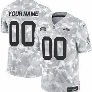 New York Jets Customized Limited Arctic Camo 2024 Salute to Service Jersey