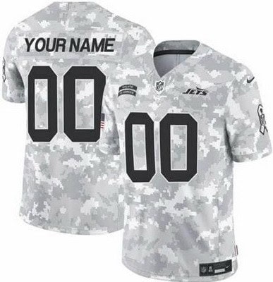 New York Jets Customized Limited Arctic Camo 2024 Salute to Service Jersey