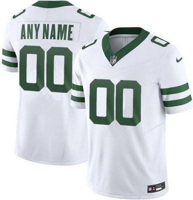 New York Jets Customized Limited White Legacy FUSE Vapor Jersey