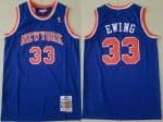 New York Knicks #33 Patrick Ewing Blue 1991 Throwback Swingman Jersey