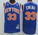 New York Knicks #33 Patrick Ewing Blue Throwback Swingman Jersey