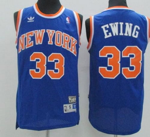 New York Knicks #33 Patrick Ewing Blue Throwback Swingman Jersey