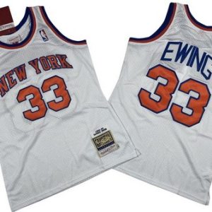 New York Knicks #33 Patrick Ewing White 1985 Throwback Swingman Jersey