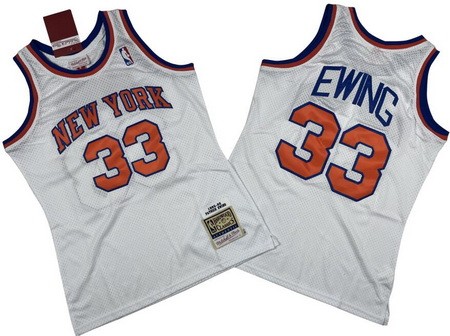 New York Knicks #33 Patrick Ewing White 1985 Throwback Swingman Jersey