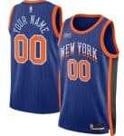 New York Knicks Custom Blue 2023 City Icon Heat Press Jersey