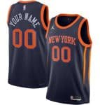 New York Knicks Custom Navy 2022 Statement Icon Heat Press Jersey