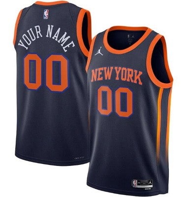 New York Knicks Custom Navy 2022 Statement Icon Heat Press Jersey