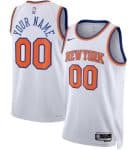 New York Knicks Custom White 2023 Icon Heat Press Jersey