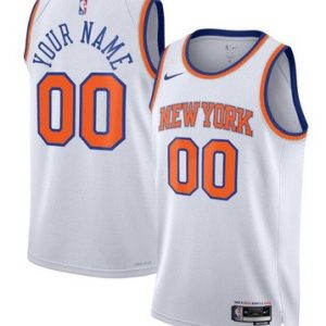 New York Knicks Custom White 2023 Icon Heat Press Jersey