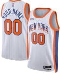 New York Knicks Custom White 2024 City Heat Press Jersey