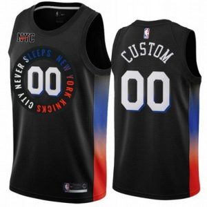 New York Knicks Customized Black 2021 City Stitched Swingman Jersey