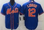 New York Mets #12 Francisco Lindor Blue Cool Base Jersey