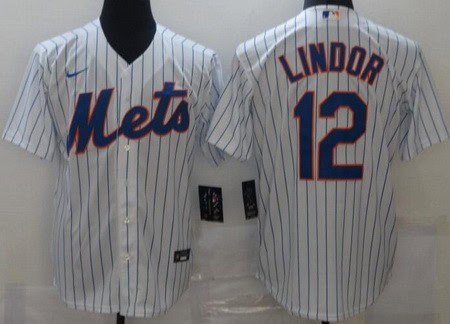 New York Mets #12 Francisco Lindor White Cool Base Jersey