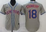 New York Mets #18 Darryl Strawberry Gray 2020 Cool Base Jersey
