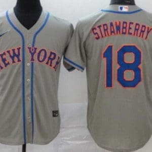 New York Mets #18 Darryl Strawberry Gray 2020 Cool Base Jersey