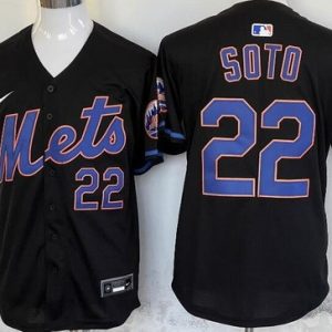 New York Mets #22 Juan Soto Black Limited Jersey