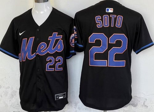 New York Mets #22 Juan Soto Black Limited Jersey
