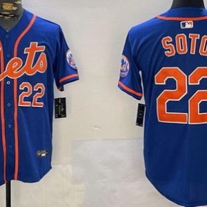 New York Mets #22 Juan Soto Blue Limited Jersey